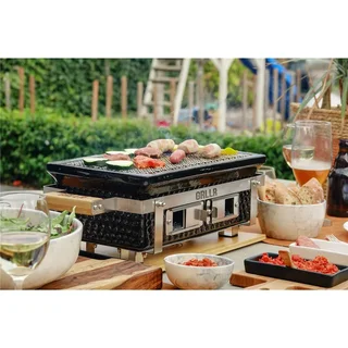 Japanese table barbecue Osaka Shichirin black rectangular 52cm