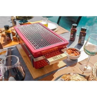 Barbacoa de mesa japonesa Osaka Shichirin roja portátil 52 cm