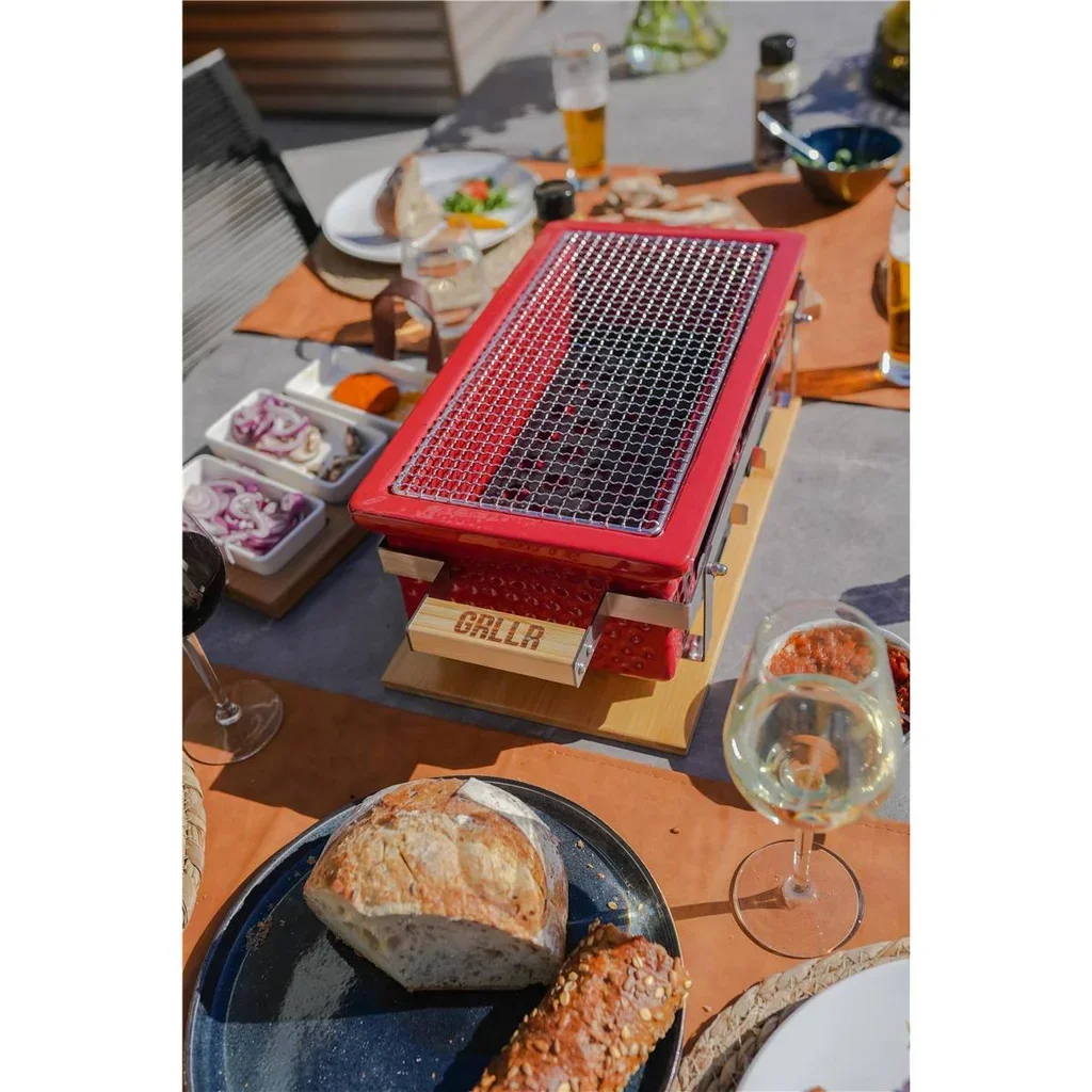 Barbacoa de mesa japonesa Osaka Shichirin roja portátil 52 cm