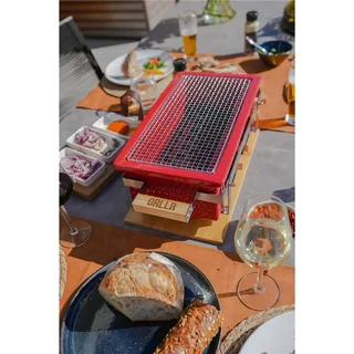 Barbacoa de mesa japonesa Osaka Shichirin roja portátil 52 cm