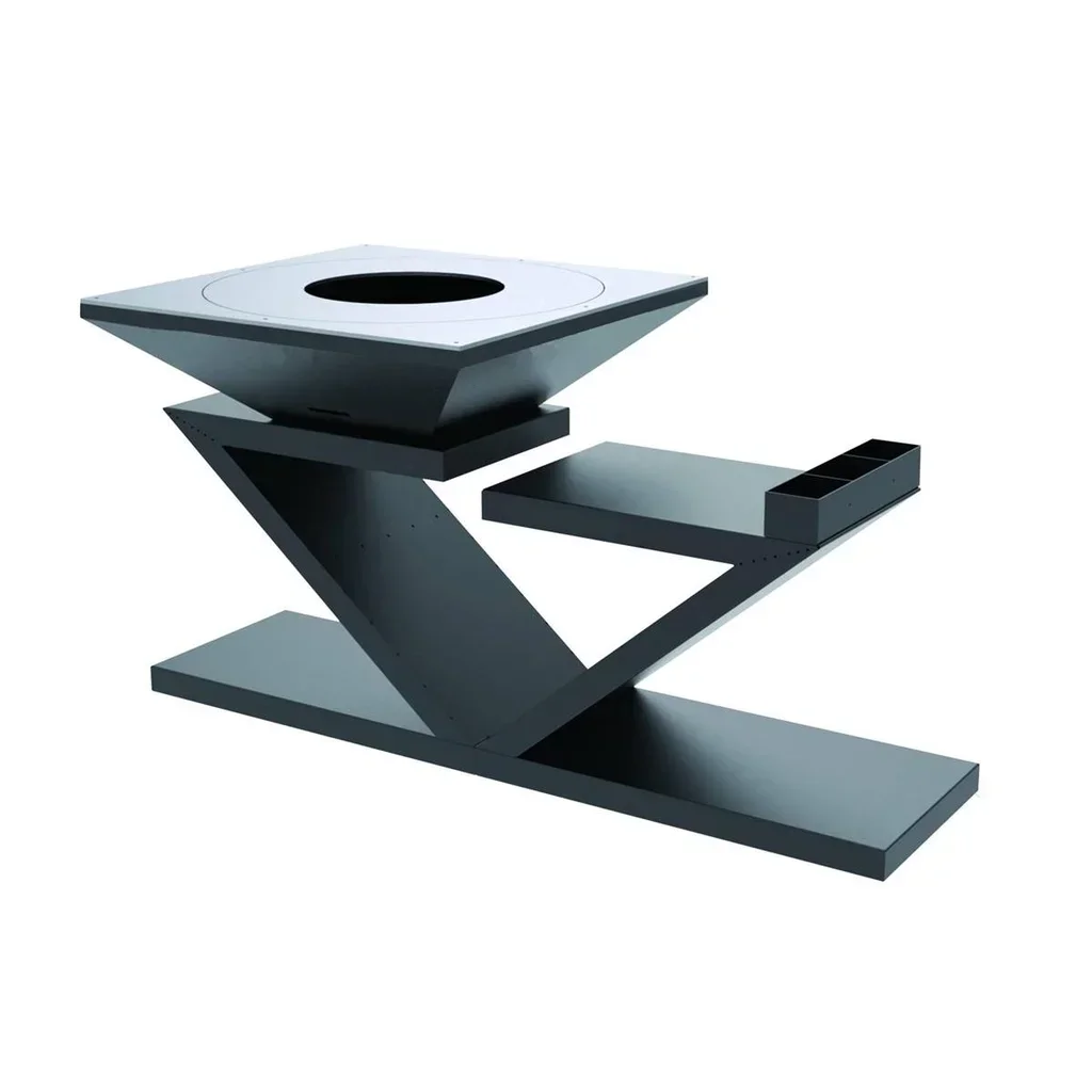 Brasero Doble Z Negro Plancha Cuadrada 90x90 cm Acero al Carbono