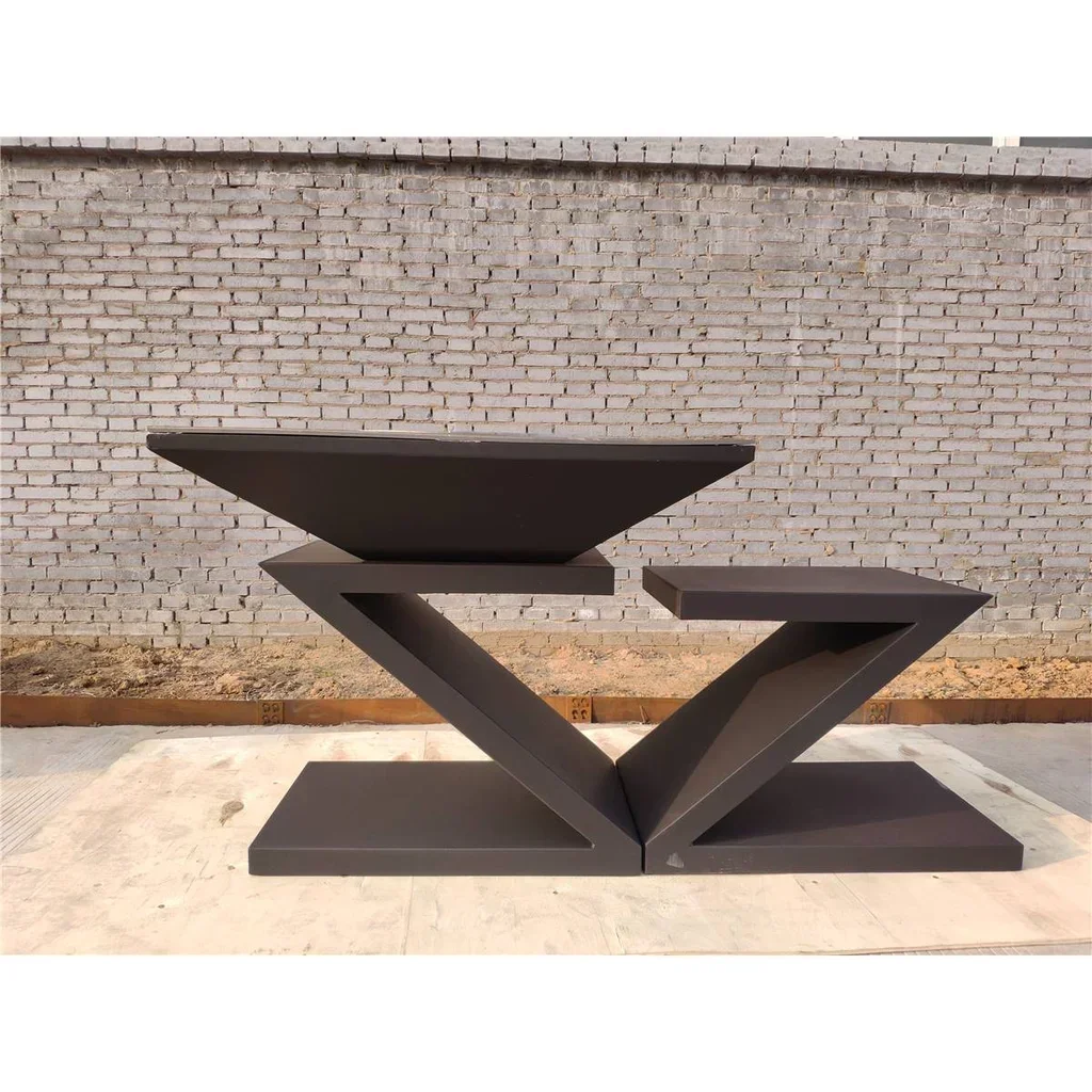 Brasero Doble Z Negro Plancha Cuadrada 90x90 cm Acero al Carbono