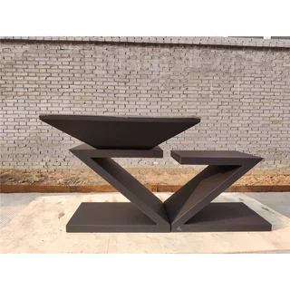 Brasero Doble Z Negro Plancha Cuadrada 90x90 cm Acero al Carbono