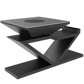 Brasero Doble Z Negro Plancha Cuadrada 90x90 cm Acero al Carbono