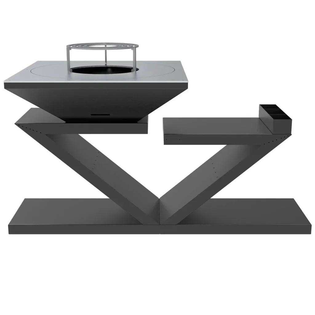 Brasero Doble Z Negro Plancha Cuadrada 90x90 cm Acero al Carbono