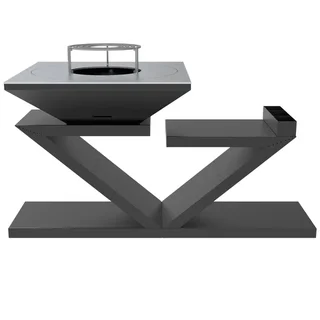 Brasero Doble Z Negro Plancha Cuadrada 90x90 cm Acero al Carbono