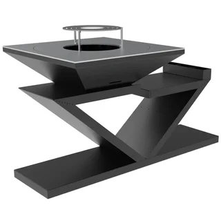 Brasero Doble Z Negro Plancha Cuadrada 90x90 cm Acero al Carbono
