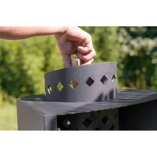 Brasero exterior FARO acero negro diseño terraza portátil