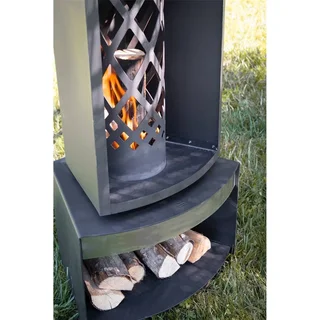 Brasero exterior FARO acero negro diseño terraza portátil