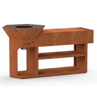 Brasero Exterior Nestor Island Barbecook Acero Corten Diseño