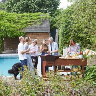 Brasero Exterior Nestor Island Barbecook Acero Corten Diseño