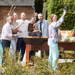 Brasero Exterior Nestor Island Barbecook Acero Corten Diseño