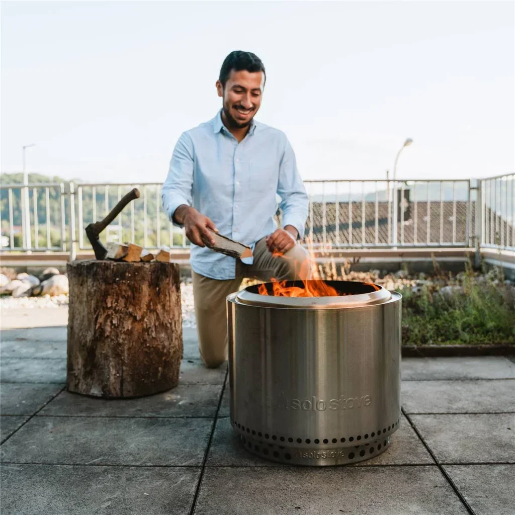 Brasero sin humo Solo Stove Bonfire 49,5 cm con soporte para jardín y terraza