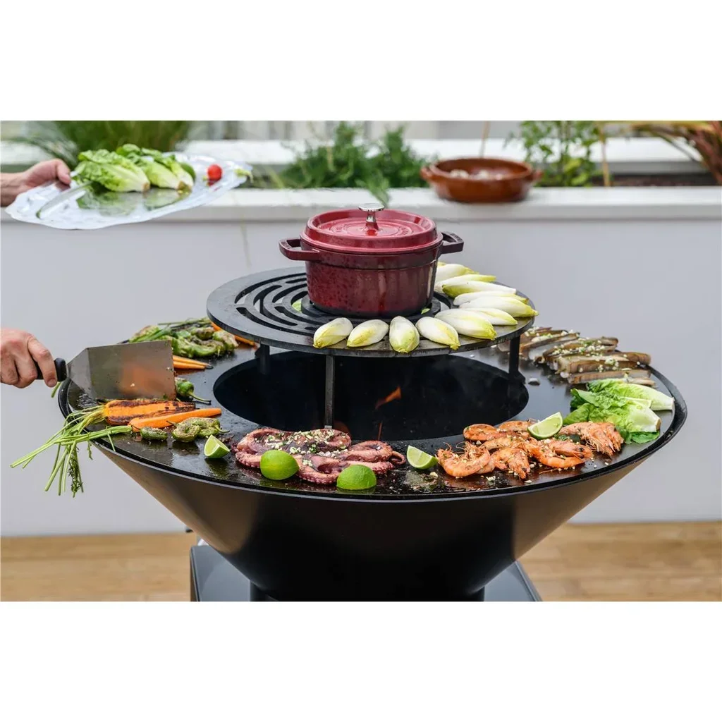 Brasero de Jardín B90 Edición Hiedra con Plancha y Cajón de Cenizas