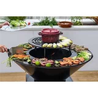 Brasero de Jardín B90 Edición Hiedra con Plancha y Cajón de Cenizas