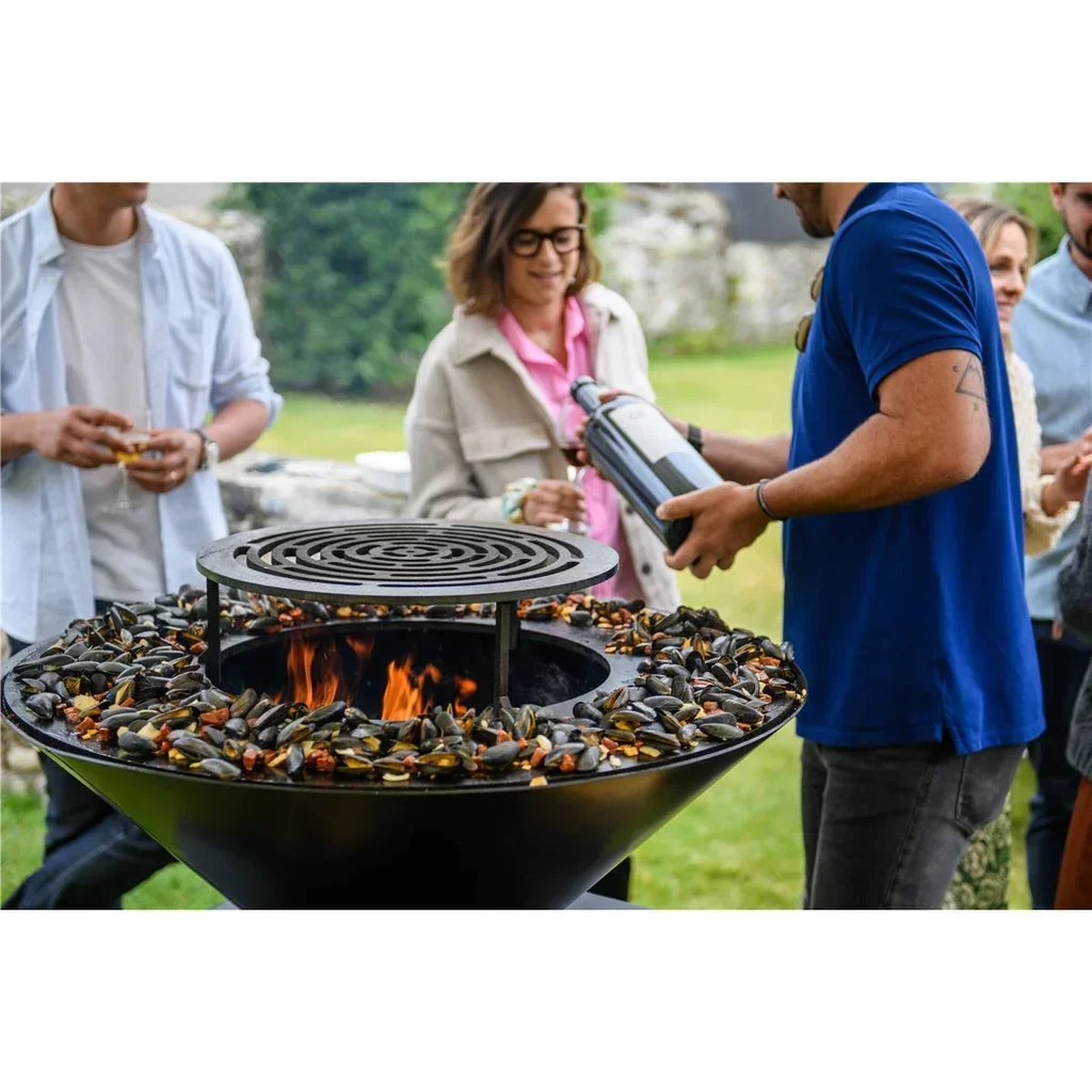 Brasero de Jardín B90 Edición Hiedra con Plancha y Cajón de Cenizas