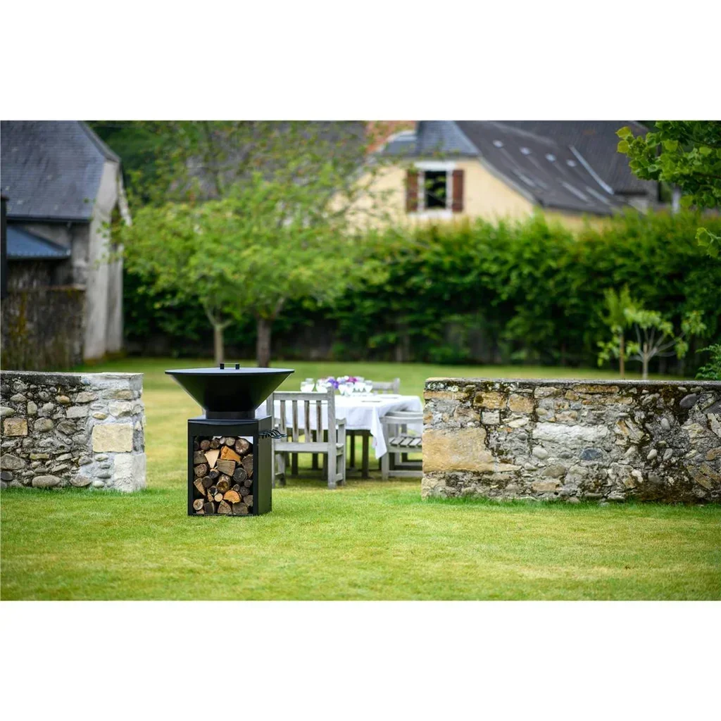 Brasero de Jardín B90 Edición Hiedra con Plancha y Cajón de Cenizas