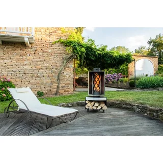 Brasero de Jardín FARO Acero Inoxidable con Ruedas