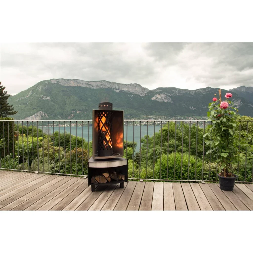 Brasero de Jardín FARO Acero Inoxidable con Ruedas