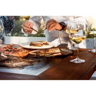 Brasero de jardín KRAK MISTRAL con plancha y parrilla, acero termolacado, diseño elegante francés para terrazas y veladas sociales