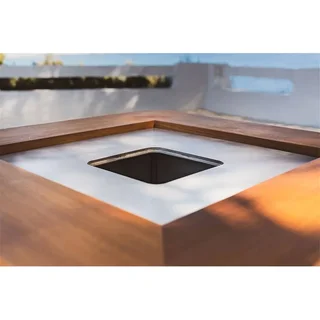 Brasero de jardín KRAK MISTRAL con plancha y parrilla, acero termolacado, diseño elegante francés para terrazas y veladas sociales