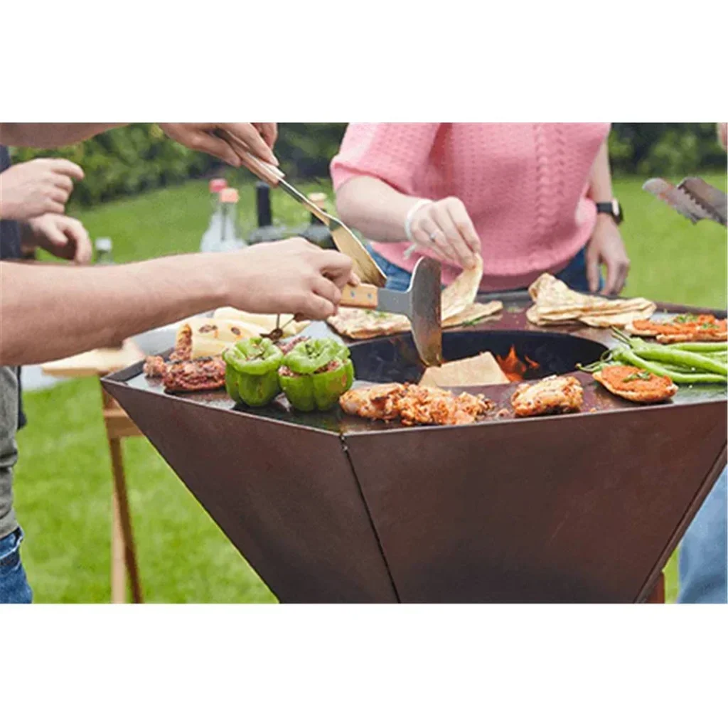 Brasero Nestor Barbecook acero corten 16 comensales plancha parrilla