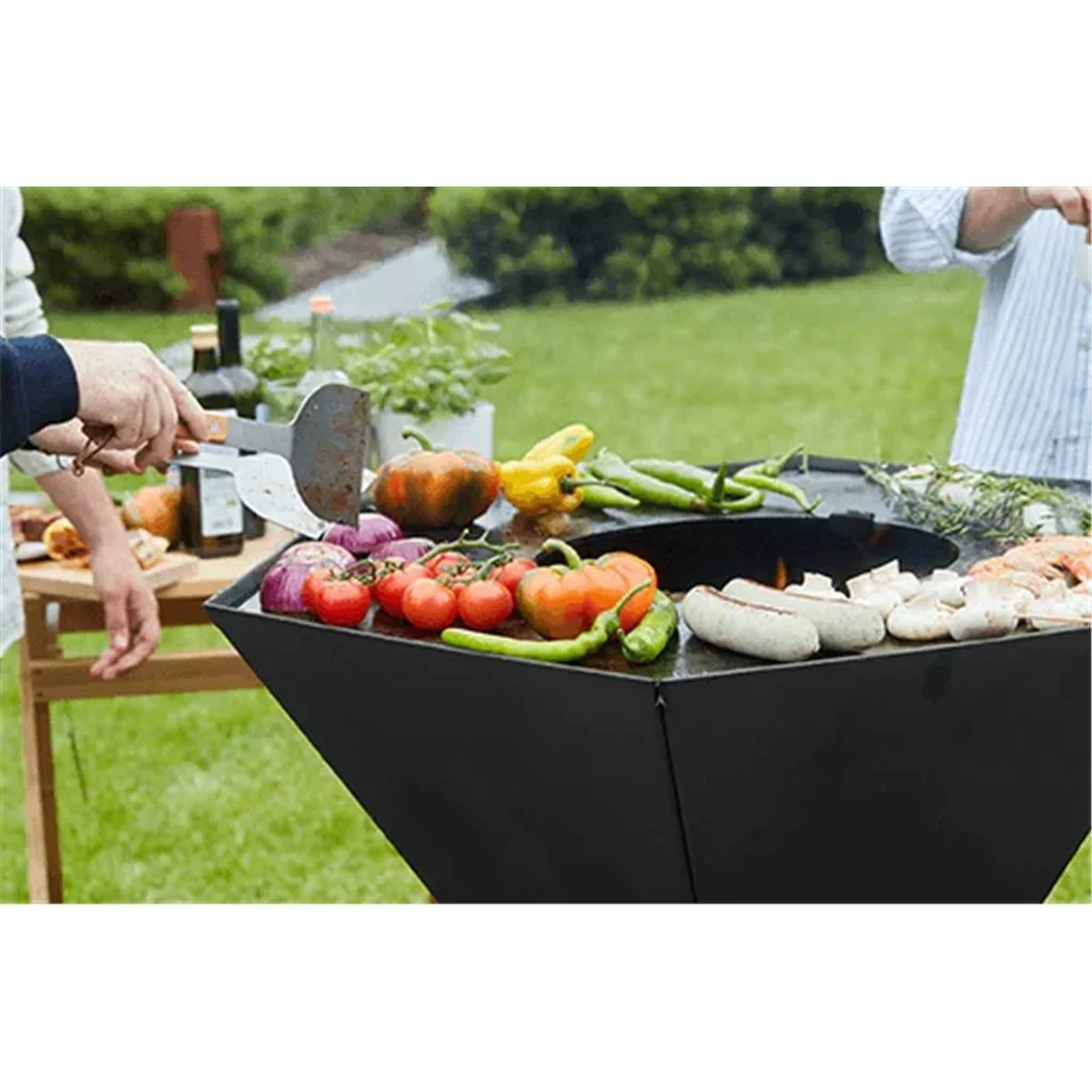 Nestor Barbecook Brasero de Jardín Barbacoa Acero Negro 80x90cm 16 Personas