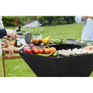 Nestor Barbecook Brasero de Jardín Barbacoa Acero Negro 80x90cm 16 Personas