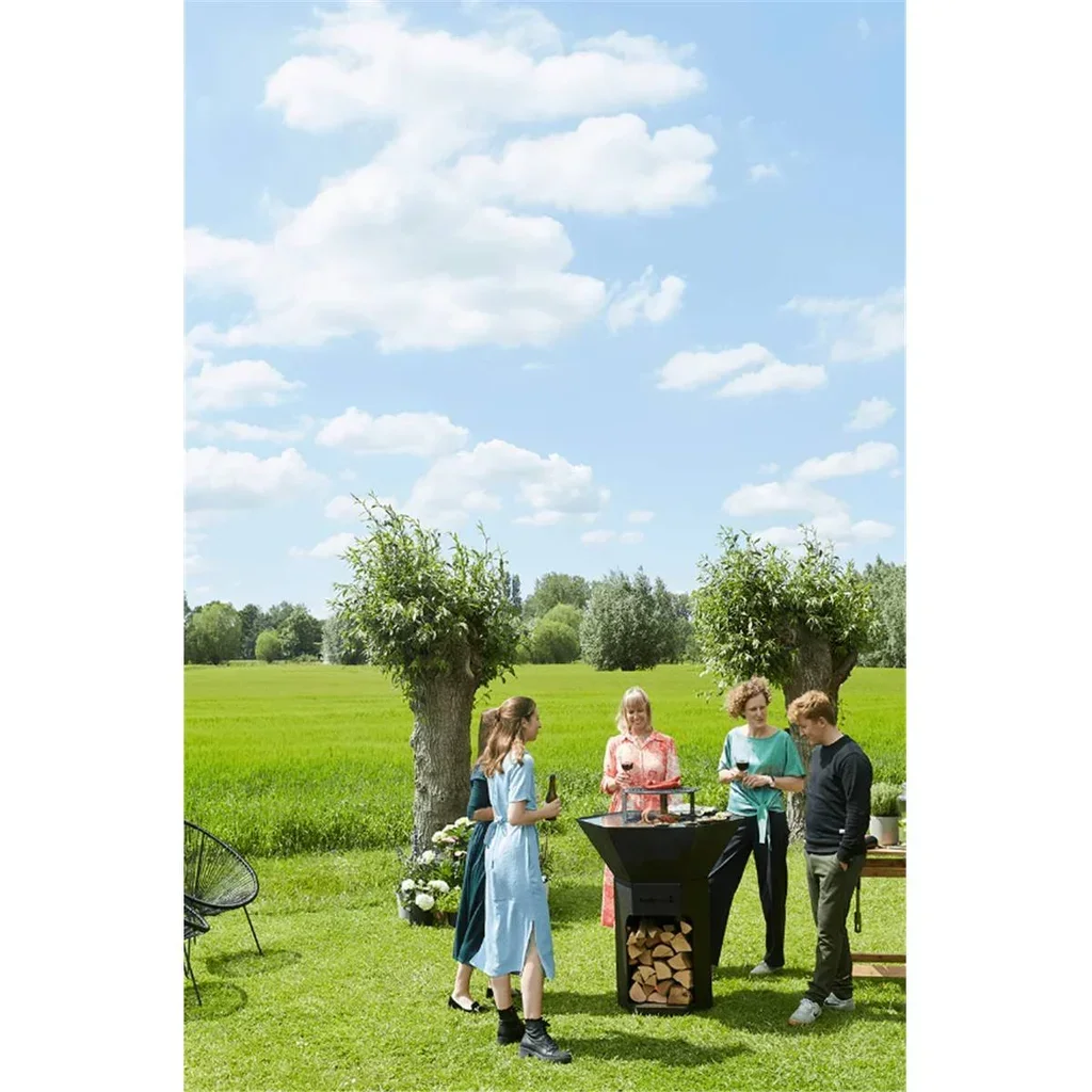 Nestor Barbecook Brasero de Jardín Barbacoa Acero Negro 80x90cm 16 Personas