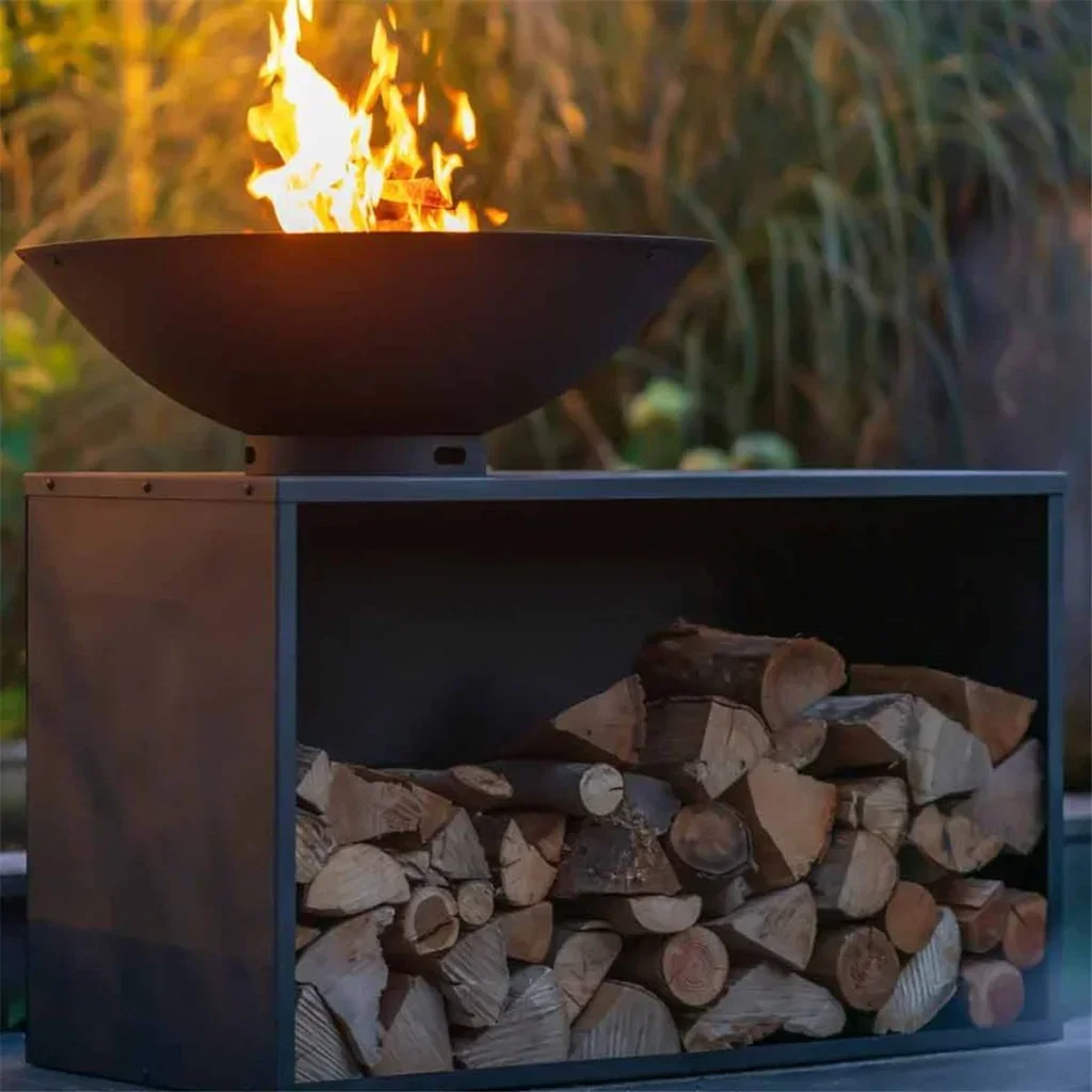 Brasero RedFire Onyx 80 con Encimera y Parrilla de Cocina - 80 cm