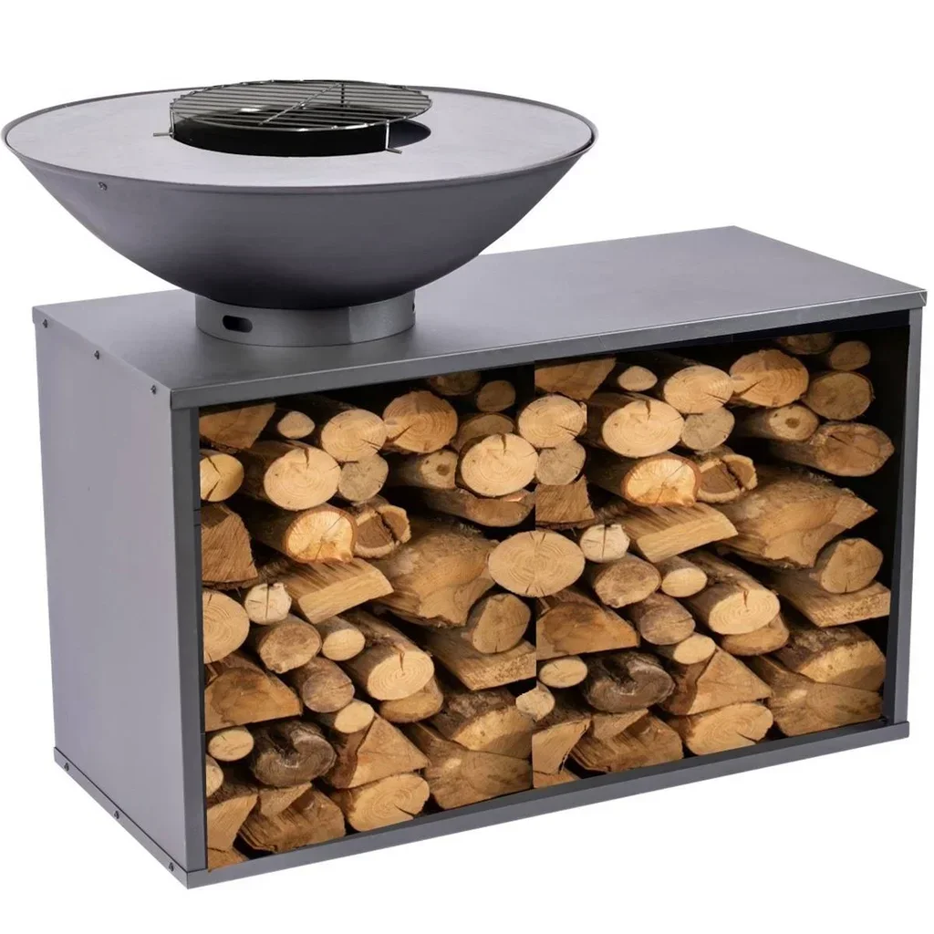 Brasero RedFire Onyx 80 con Encimera y Parrilla de Cocina - 80 cm