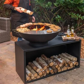 Brasero RedFire Onyx 80 con Encimera y Parrilla de Cocina - 80 cm