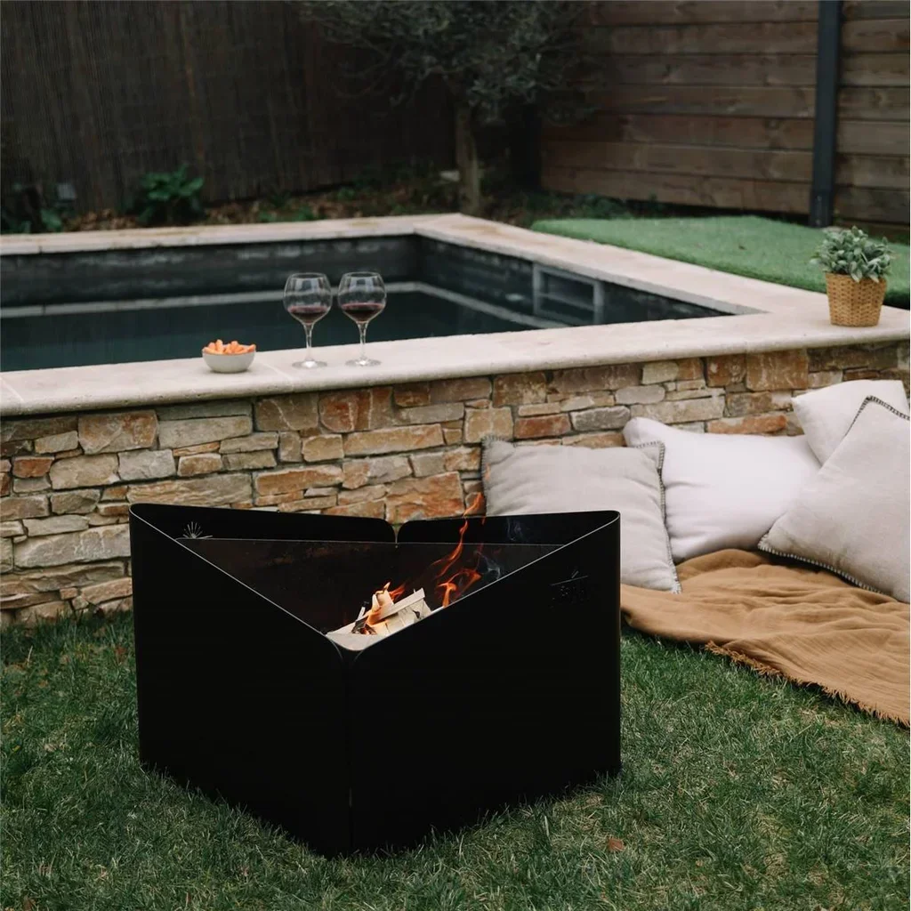 Brasero multifunción KRAK LEVANT 3 en 1 negro - Calefacción, cocción y mesa de centro