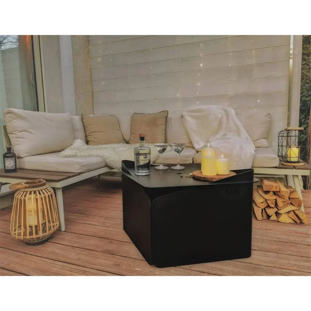 Brasero multifunción KRAK LEVANT 3 en 1 negro - Calefacción, cocción y mesa de centro