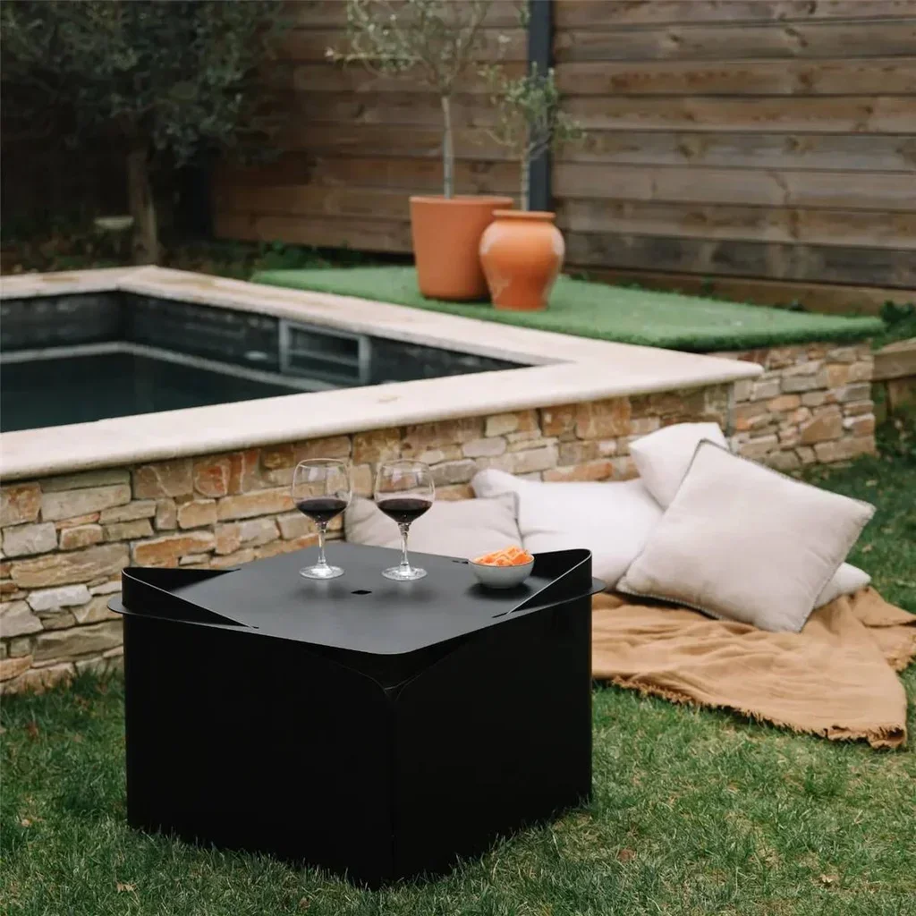 Brasero multifunción KRAK LEVANT 3 en 1 negro - Calefacción, cocción y mesa de centro