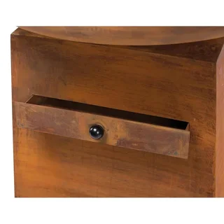 Brasero plancha ORION Classic acero Corten efecto óxido con tapa apagafuegos 80cm - Barbacoa exterior