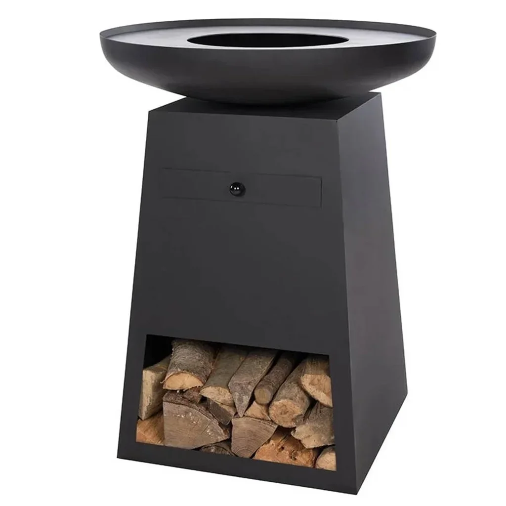 Brasero Plancha ORION Classic Negro con Tapa Apagafuegos 80 cm