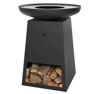 Brasero Plancha ORION Classic Negro con Tapa Apagafuegos 80 cm