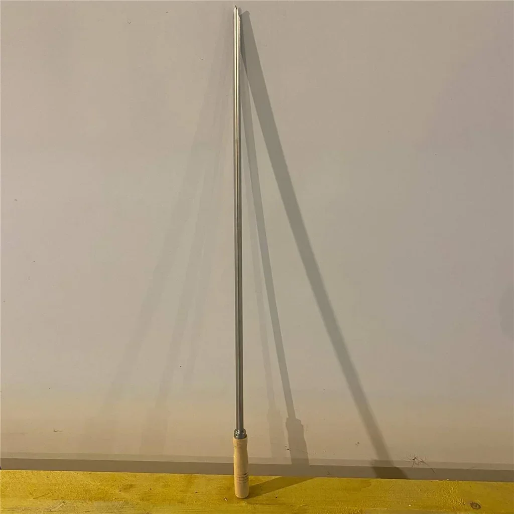 XL 85 cm Edelstahl Grillspieß mit Holzgriff für große Schaschlikspieße