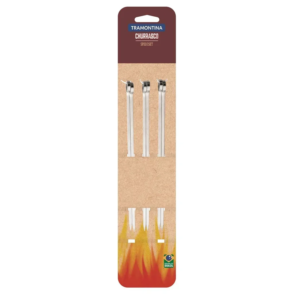 Brochetas de carne Tramontina Churrasco acero inoxidable 20cm x6