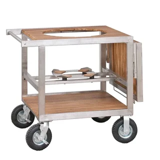 Carrito Buggy Monolith LeCHEF – Acero Inoxidable y Ruedas 20cm – Transporte Premium Kamado