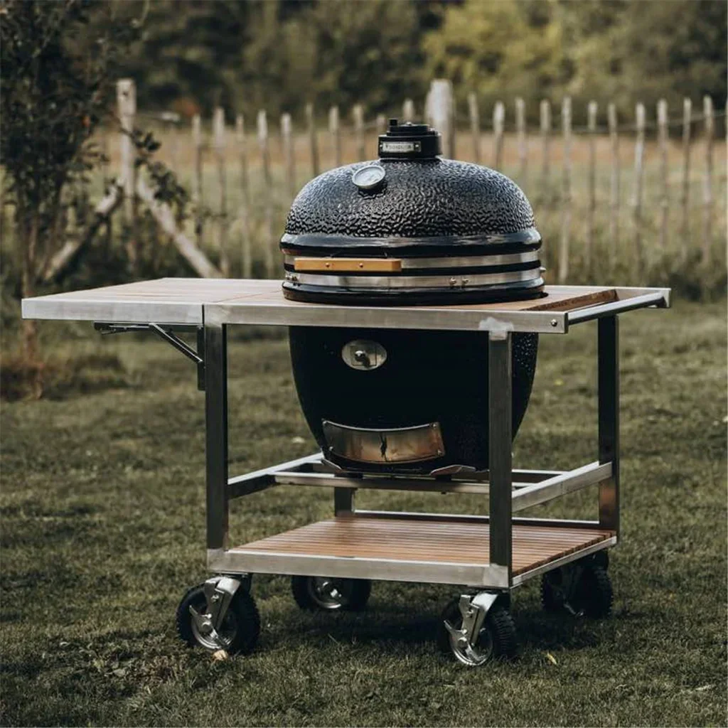 Carrito para Barbacoa Monolith Classic Basic con Mesa Plegable de Teca