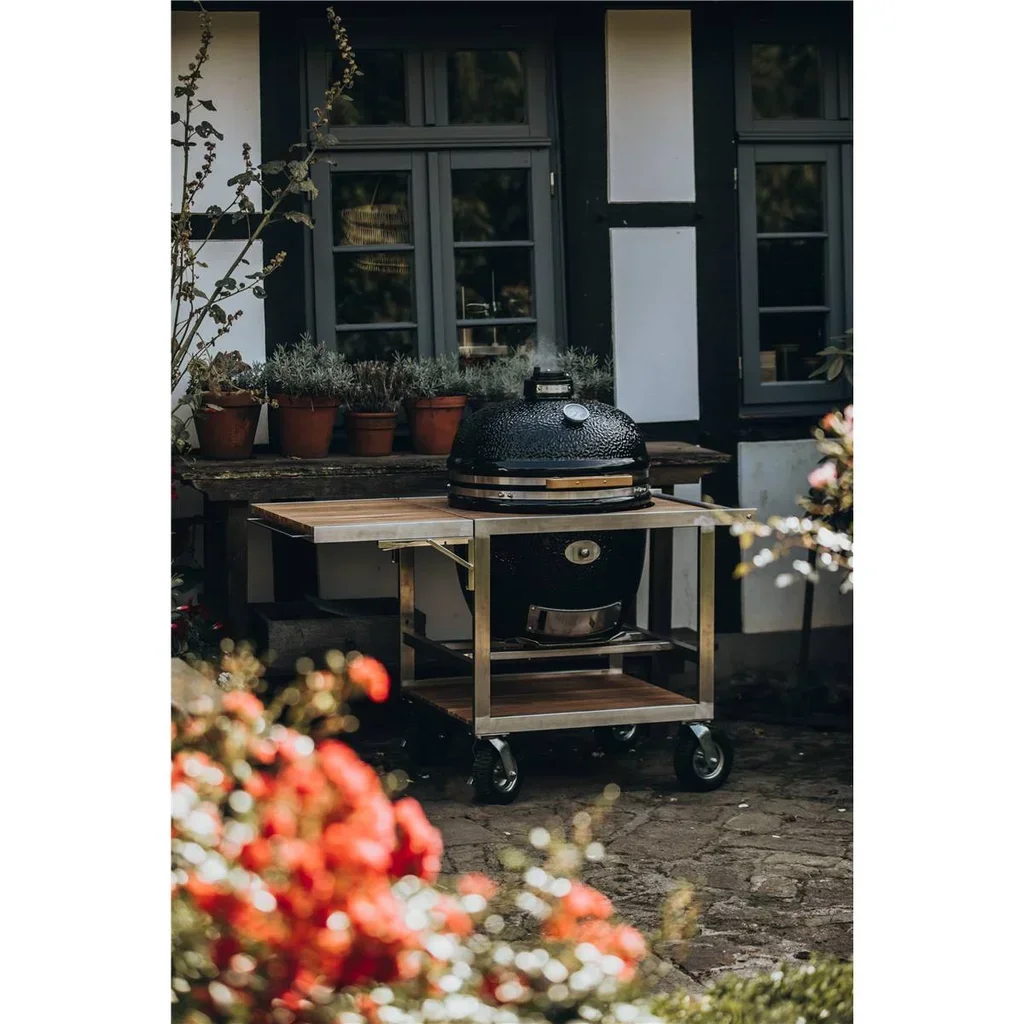 Carrito para Barbacoa Monolith Classic Basic con Mesa Plegable de Teca