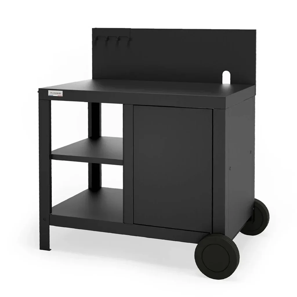 Carrito de servicio para plancha Allure Signature Negro 60-75 cm con almacenamiento de gas integrado y ruedas
