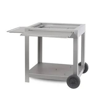 Carrito Plancha Amalia Acero Inoxidable - Camarera con Almacenamiento Integrado