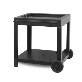 Carrito plancha Amalia 60 cm negro con estantes plegables