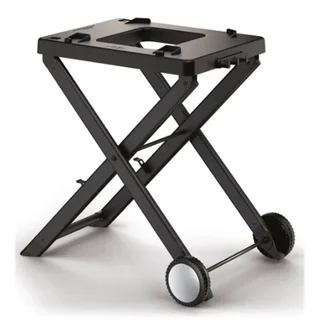 Carrito plegable negro para parrilla eléctrica Ninja Woodfire con ganchos