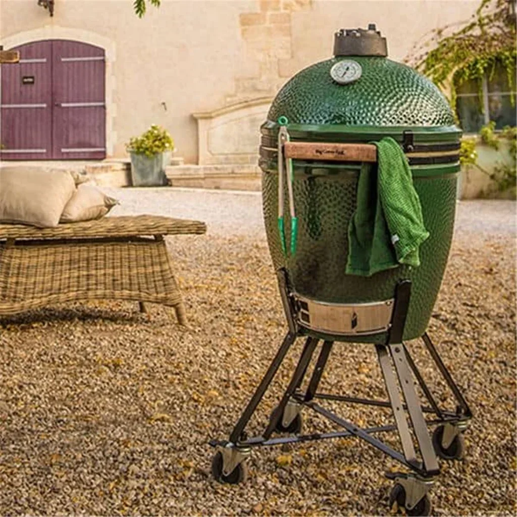 Carrito con Ruedas Big Green Egg Large - Soporte de Acero con Recubrimiento Térmico Móvil