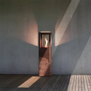 Calentador exterior pellets FARO QUBE acero Corten 5kW terraza