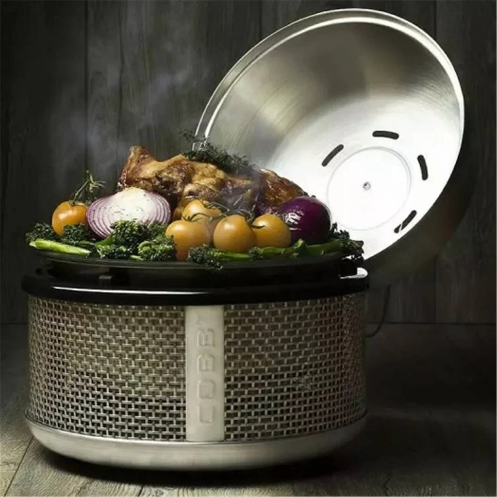 Cobb Premier Air Deluxe Portable Charcoal BBQ Grill with Integrated Temperature Control System and Griddle Plate